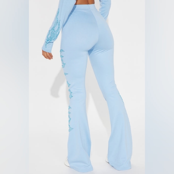 Von Dutch Fire Racer Rhinestone Flared Pant - Blue - Picture 5 of 5